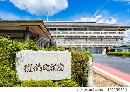 奈良縣斑鳩町斑鳩町的役場及石碑 奈良縣斑鳩町斑鳩町的役場及石碑 131156724