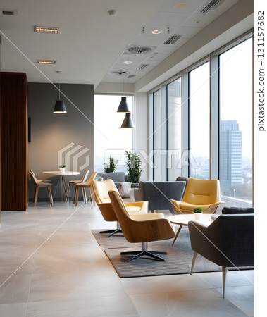 Office with minimalist modern furniture business vibe Office with minimalist modern furniture business vibe 131157682