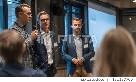 Start up pitch presentation team investors room 131157700