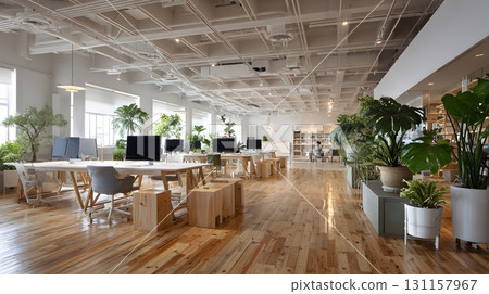 casual presentation open workspace bright atmosphere 131157967