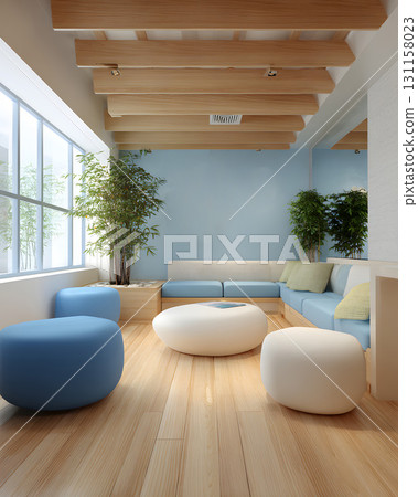 Modern waiting room interior designed for relaxation 131158023