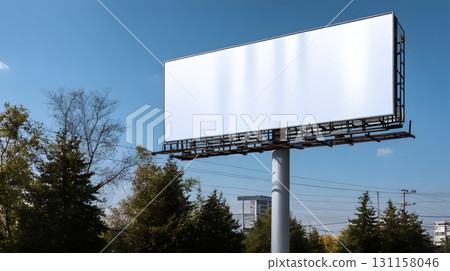 Large billboard design mockup with empty space for discount text 131158046