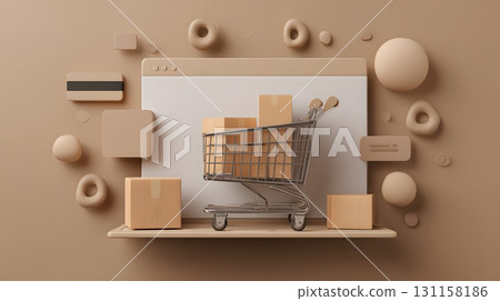 Minimal modern ecommerce infographic background 131158186