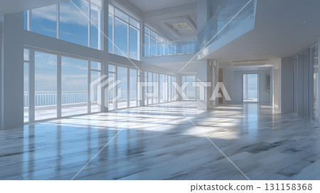 Luxury villa empty interior open floor plan high ceiling Luxury villa empty interior open floor plan high ceiling 131158368