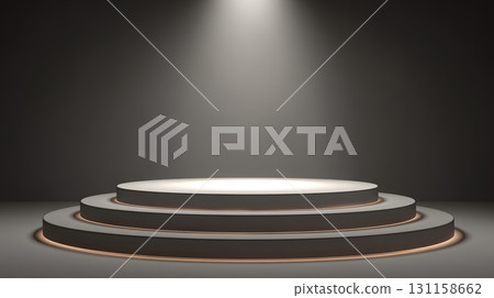 empty stage podium with soft lighting and blank space 131158662