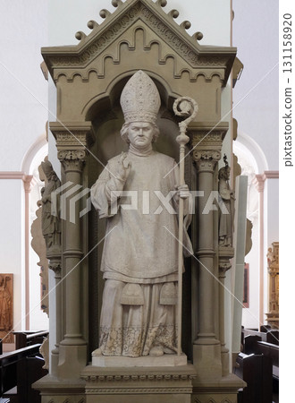 Tomb memorial for Bishop Johann Valentin von Reissmann in Wurzburg Cathedral dedicated to Saint Kilian, Bavaria, Germany Tomb memorial for Bishop Johann Valentin von Reissmann in Wurzburg Cathedral dedicated to Saint Kilian, Bavaria, Germany 131158920