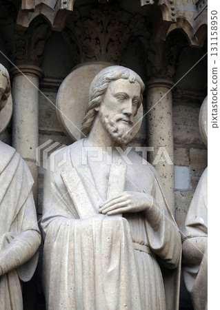 Saint Andrew, Portal of the Last Judgment, Notre Dame Cathedral, Paris, UNESCO World Heritage Site in Paris, France 131158950