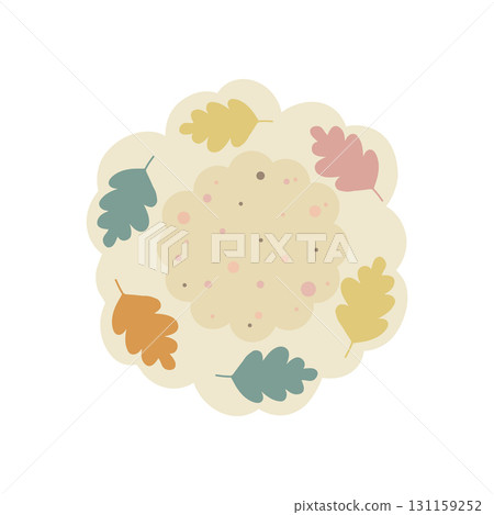 Cookie and autumn leaves, flat simple illustration 131159252
