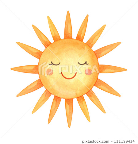 Cute yellow sun 131159434