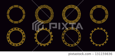 Elegant greek circle frames design for decorative art projects 131159836