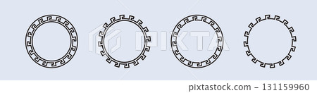 Elegant greek circular frames for decorative design projects Elegant greek circular frames for decorative design projects 131159960