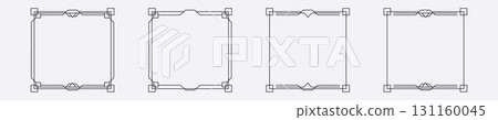 Intricate geometric frame set for elegant design projects 131160045