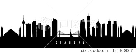 Vector silhouette illustration of Istanbul City urban skyline. 131160067