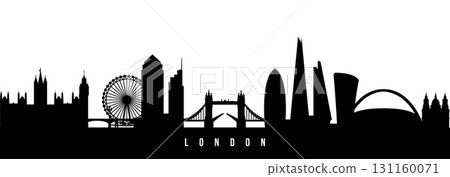 Vector silhouette illustration of London City urban skyline. Vector silhouette illustration of London City urban skyline. 131160071