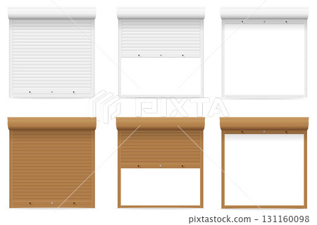 window roller blinds rolling shutters cartoon stock vector illustration 131160098