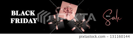 Elegant gift boxes with festive ribbons highlight excitement of Elegant gift boxes with festive ribbons highlight excitement of 131160144