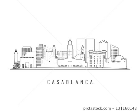 Detailed Casablanca skyline vector illustration.  131160148