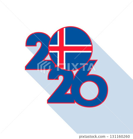 2026 Long Shadow Banner with Iceland Flag Inside. 131160260