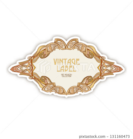 Decorative flowers and leaves in art nouveau style 131160473