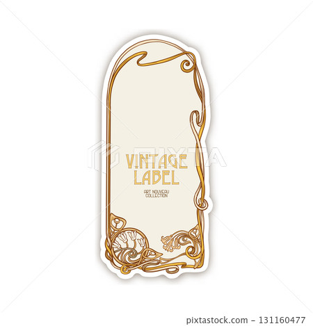 Decorative flowers and leaves in art nouveau style 131160477