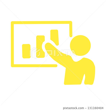 Presentation icon with graph Presentation icon with graph 131160484
