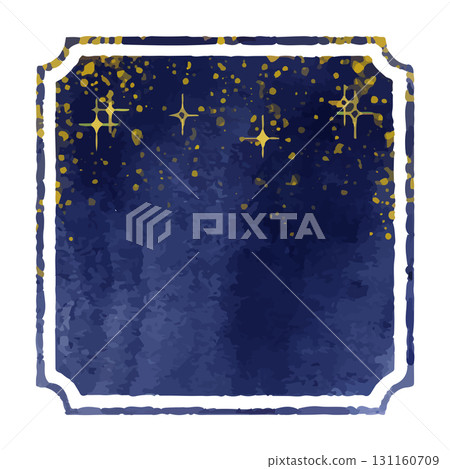 Vector frame material of a hand-drawn night sky and stars, like a watercolor painting Vector frame material of a hand-drawn night sky and stars, like a watercolor painting 131160709