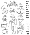 秋季物品著色書 131160981