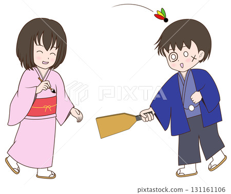 Child with feathers 131161106