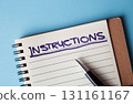 Writing instructions in a notebook for learning and planning 131161167