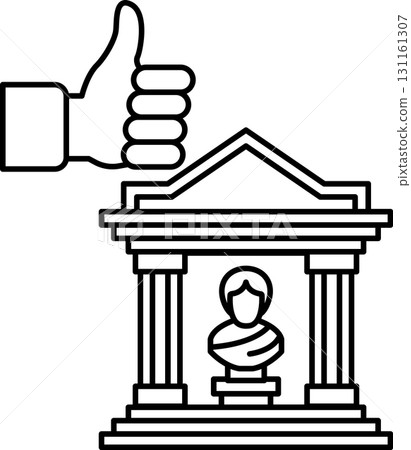 A thumbs up is given to a building with a statue of a woman in the middle A thumbs up is given to a building with a statue of a woman in the middle 131161307