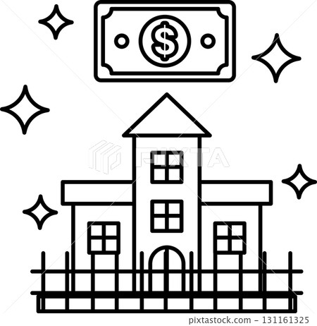 A house with a dollar bill on top of it 131161325