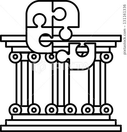 A puzzle piece is shown on a pillar A puzzle piece is shown on a pillar 131161336