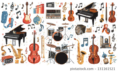 使用樂器插畫進行設計 使用樂器插畫進行設計 131161521