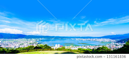 Panoramic view of Suwa city and Lake Suwa [View from Tateishi Park] 131161836