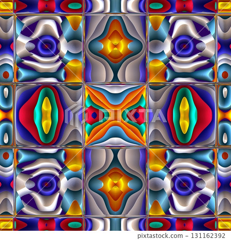 Stylized Ceramic Tile. Multicolor mosaic ornament. Excellent Modern Pattern. Ceramic tableware, wooden puzzle. Ethnic background. Stained-glass window style. Wallpaper from color ornaments and border. Stylized Ceramic Tile. Multicolor mosaic ornament. Excellent Modern Pattern. Ceramic tableware, wooden puzzle. Ethnic background. Stained-glass window style. Wallpaper from color ornaments and border. 131162392
