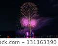 [Kasaoka City, Okayama Prefecture] Kasaoka Port Festival Fireworks Display_Pink 131163390