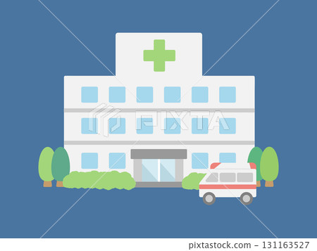 Hospital ambulance building illustration 131163527