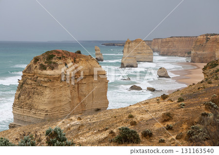 View of landscape and seascape the Twelve Apostles location is beautiful good view point at great ocean road australia 131163540