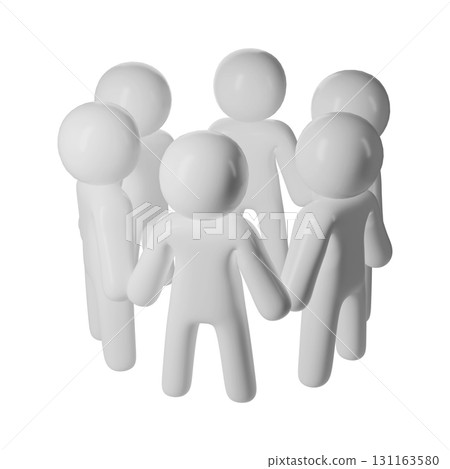 White 3d stick figures Faceless icon user standing a huddle, symbolizing teamwork, community, and background transparent social on connection White 3d stick figures Faceless icon user standing a huddle, symbolizing teamwork, community, and background transparent social on connection 131163580
