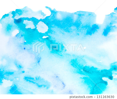 Real Hand Drawn Watercolor Blue Wet Spots Background Real Hand Drawn Watercolor Blue Wet Spots Background 131163630