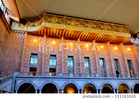 The 10,000 pipes of the pipe organ near the ceiling of the Blue Room 131163810