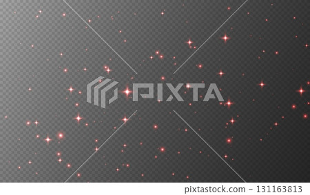 Red sparkling stars, shiny particles light effect, transparent flying stardust texture Red sparkling stars, shiny particles light effect, transparent flying stardust texture 131163813