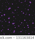Seamless purple sparkling stars, shiny particles light effect, transparent flying stardust background, abstract twinkle decoration 131163814