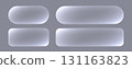 Transparent glass buttons, white clear banners. Futuristic interface templates for web design. 131163823