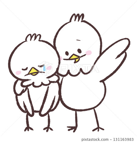 Illustration of a comforting white bird Illustration of a comforting white bird 131163983