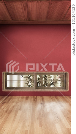 Red valentines room japanese traditional style. 3D rendering 131164129