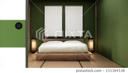 green design on bed room japanese deisgn with tatami mat floor. 3D rendering 131164136