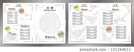 Italian pizza and pasta menu - 2x letter format Italian pizza and pasta menu - 2x letter format 131164611