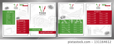 Italian pizza and pasta menu - 2x letter format 131164612
