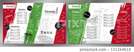 Italian pizza and pasta menu - 2x letter format Italian pizza and pasta menu - 2x letter format 131164618
